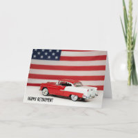 Retirement 1955 Chevy Car and Flag