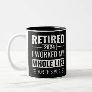 Retirement 2024 Funny Gifts Officially Retired Two-Tone Coffee Mug