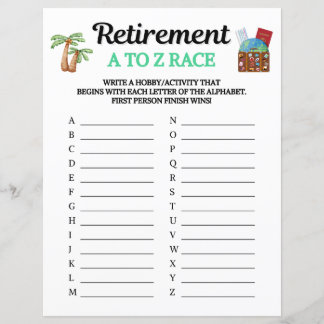 Retirement A To Z Race Game