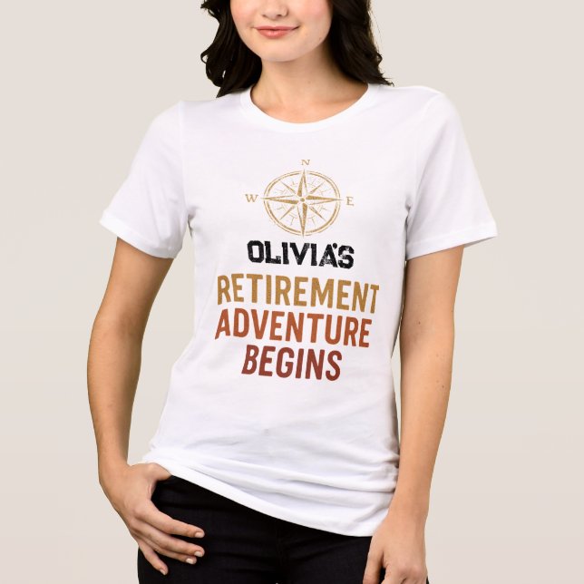 Retirement adventure begins, retired Tri-Blend shirt (Front)