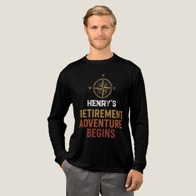 Retirement adventure begins, retired Tri-Blend shirt (Full Front)