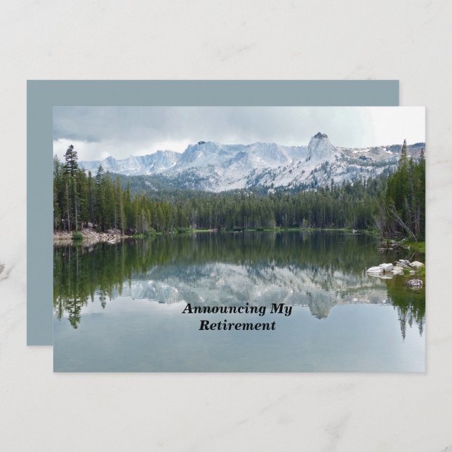 Retirement Announcement Mountain Lake Reflection (Front/Back)
