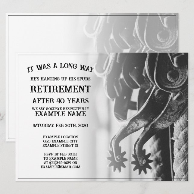 Retirement announcement with old spurs (Front/Back)