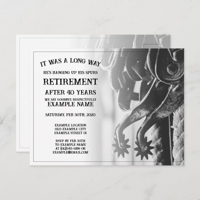 Retirement announcement with old spurs (Front/Back)