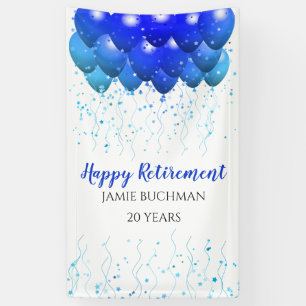 Retirement Balloons Star Confetti Banner