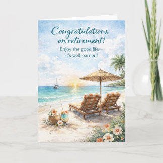 Retirement Beach Greeting Card