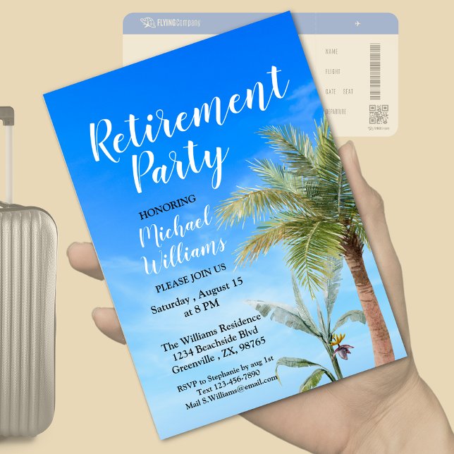 Retirement Beach Theme Party Friends Food Fun Invitation (Creator Uploaded)