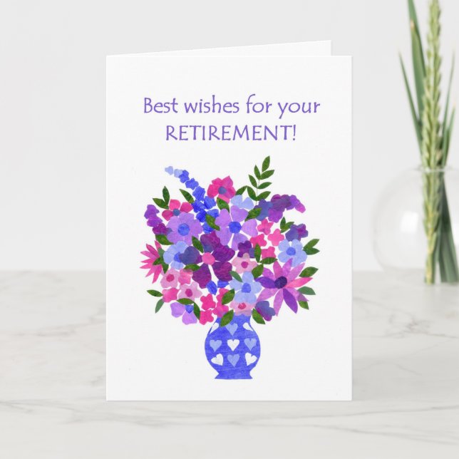 Retirement Best Wishes Card - Flower Power (Front)