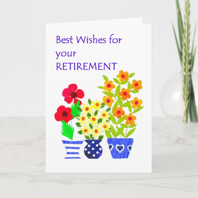 Retirement Best Wishes Card - Flower Power (Front)
