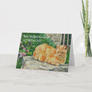 Retirement Best Wishes Card, Ginger Cat Card