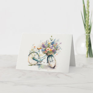 Retirement Bicycle with Flowers Card