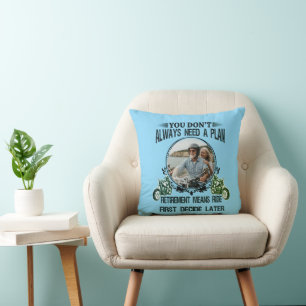 Retirement Biker Dad Custom Picture Cushion