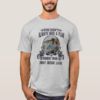 Retirement Biker Dad Custom Picture T-Shirt