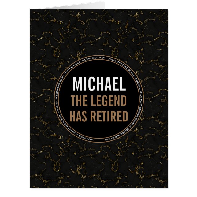 Retirement black marble men name  (Front)