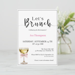 Retirement Brunch Invitation • Champagne Farewell