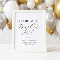 Retirement Bucket List Party Activity Sign