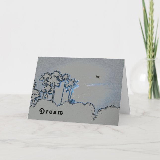 Retirement Card Digital Sunset in Blue (Front)