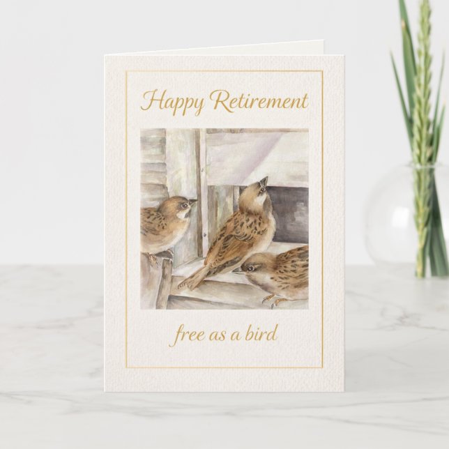 Retirement Card | For Her  “Free as a Bird” (Front)