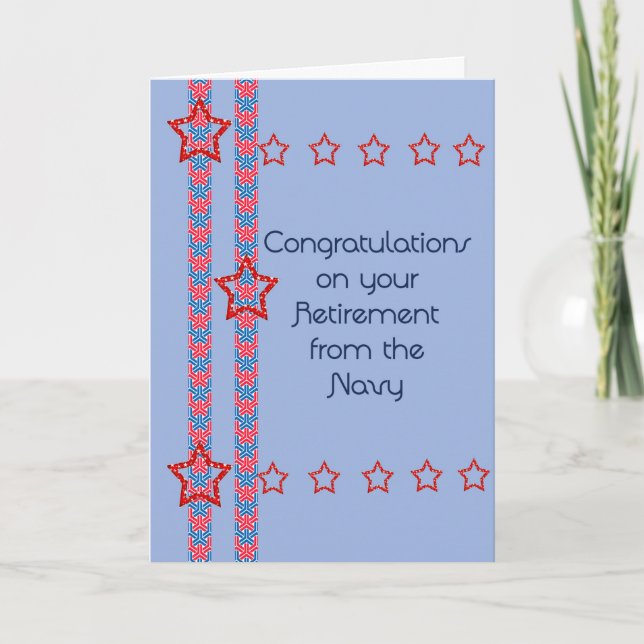 Retirement Card for Person in Navy (Front)