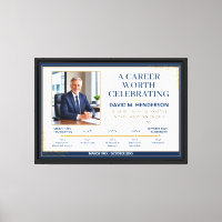 Retirement Career Timeline Photo Canvas Sign