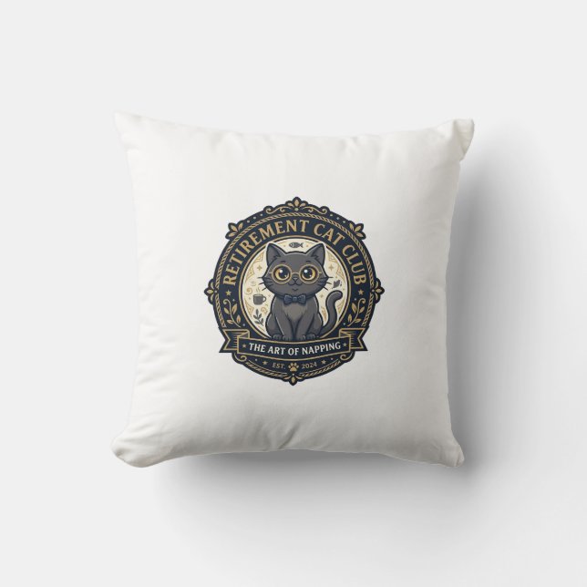 Retirement Cat Cat Dad Gift Idea - Retirement Cat  Cushion (Front)