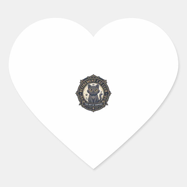 Retirement Cat Cat Dad Gift Idea - Retirement Cat  Heart Sticker (Front)