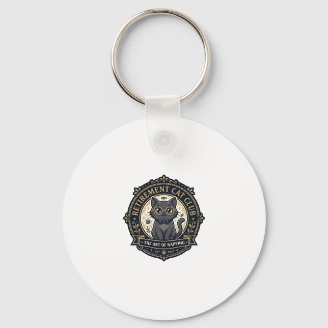 Retirement Cat Cat Dad Gift Idea - Retirement Cat  Key Ring (Front)