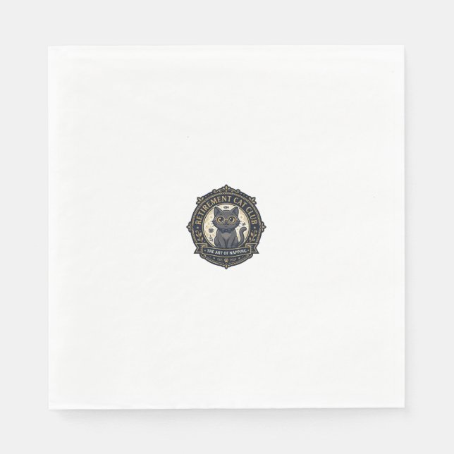 Retirement Cat Cat Dad Gift Idea - Retirement Cat  Napkin (Front)