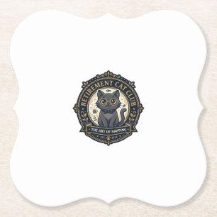 Retirement Cat Cat Dad Gift Idea - Retirement Cat Paper Coaster