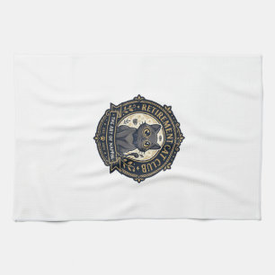 Retirement Cat Cat Dad Gift Idea - Retirement Cat Tea Towel