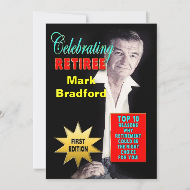 RETIREMENT CELEBRATION INVITATION - MAGAZINE COVER (Front)