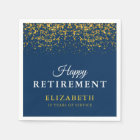 Retirement Celebration Party Gold Glitter Blue
