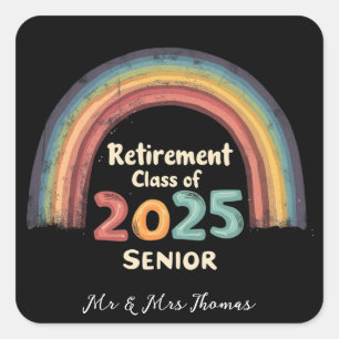Retirement Class of 2025 Senior Milestone Moment Square Sticker
