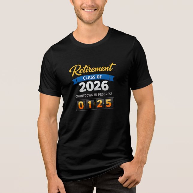 Retirement Class of 2026 Countdown - Teacher Gift Tri-Blend Shirt (Front)