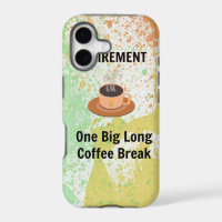 Retirement Coffee Break on Splatter Background