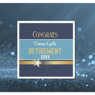 Retirement congrats!  Customized, Classy Napkin
