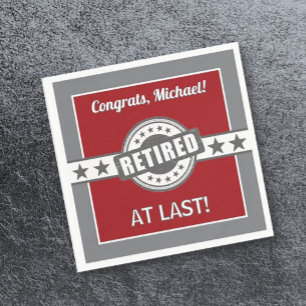 Retirement Congrats! personalised party Napkin