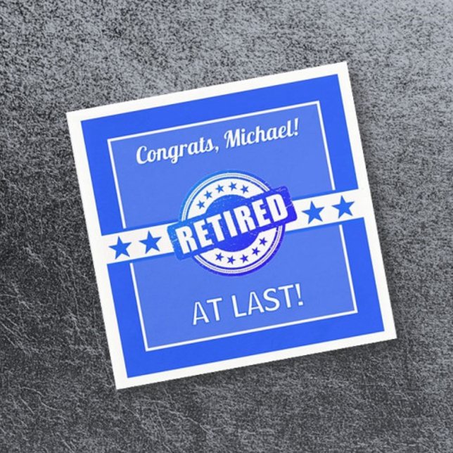 Retirement Congrats! personalised party Napkin (Creator Uploaded)