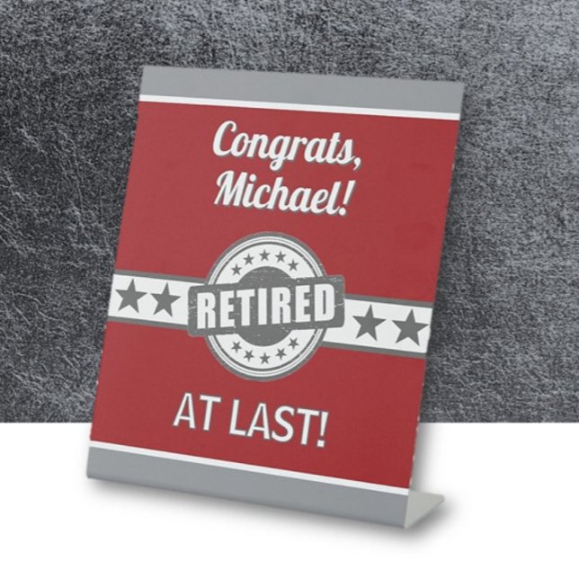Retirement Congrats! personalised party Pedestal Sign (Creator Uploaded)