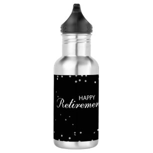 Retirement Congratulations Black with Silver Spark 532 Ml Water Bottle