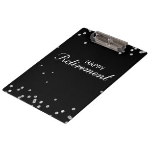 Retirement Congratulations Black with Silver Spark Clipboard