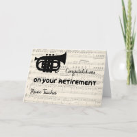 Retirement Congratulations Card for Music Teacher