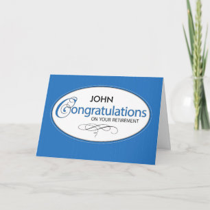 Retirement Congratulations Personalise Name, John, Card