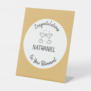 Retirement Congratulations Personalised Party Pedestal Sign
