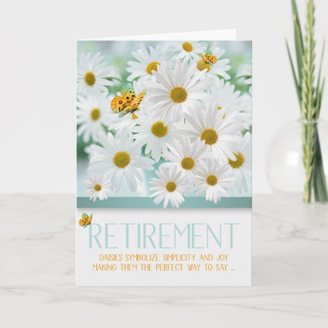 Retirement Congratulations White Daisy Garden Card (Front)