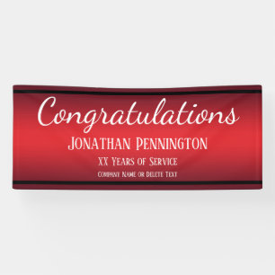 Retirement Congratulations Years of Service Red Banner
