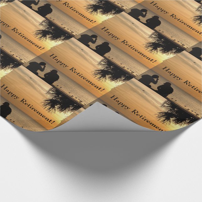 Retirement, couple in Florida sunset, gift wrap. Wrapping Paper (Corner)