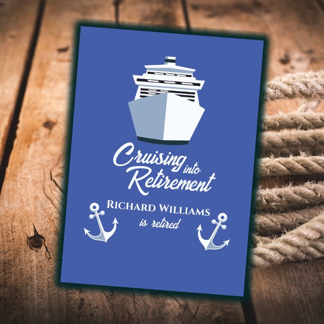 Retirement Cruising into Retirement Cruise Ship  Invitation (Creator Uploaded)