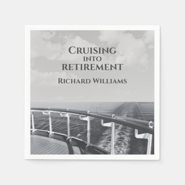 Retirement Cruising into Retirement Cruise Ship  Napkin (Front)