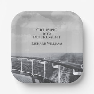Retirement Cruising into Retirement Cruise Ship  Paper Plate